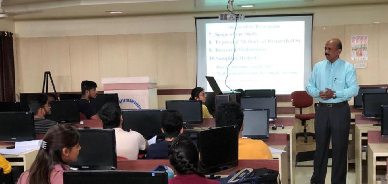 A Guest lecture on Business Research by Dr AM Gurav for BBA-ll students on 18 Feb 20