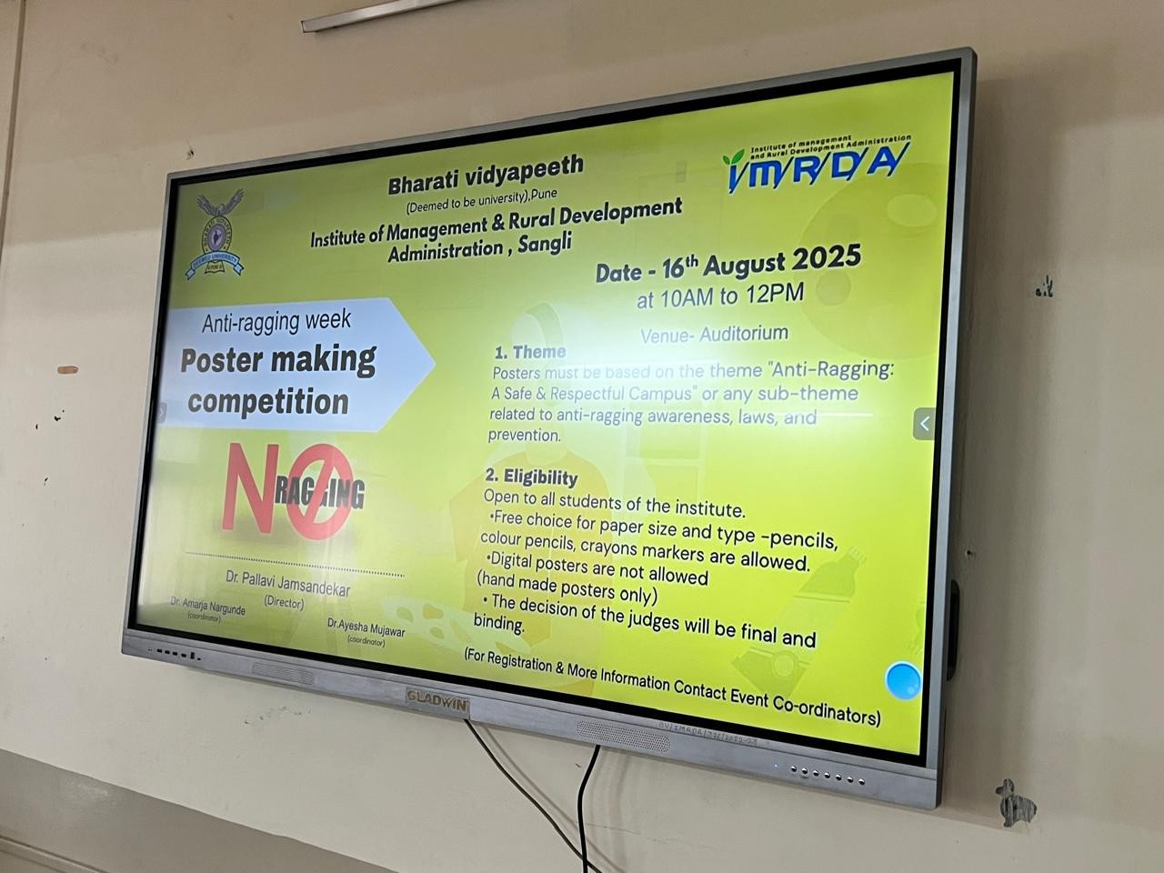 Anti-Ragging Poster Making Competition 