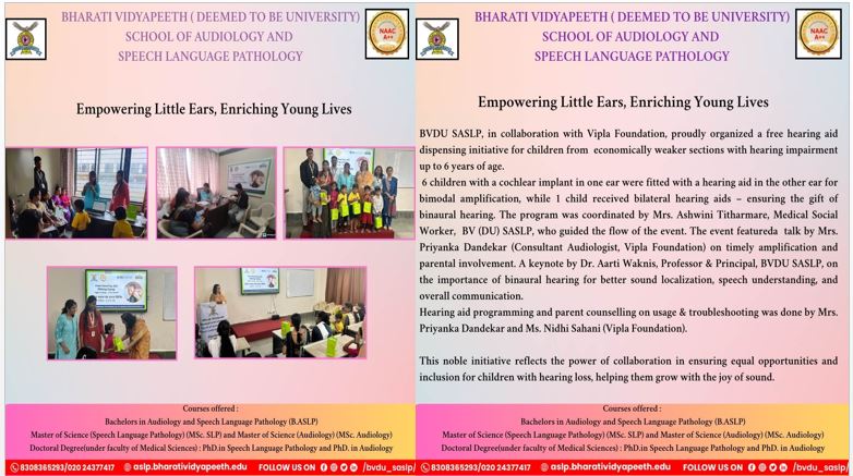 Empowering Little Ears, Enriching Young Lives (Free Hearing Aid Dispensing Initiative)