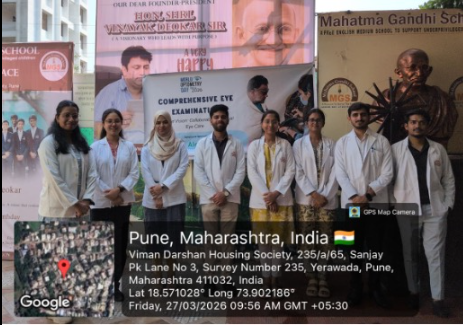 Eye screening camp at Mahatma Gandhi School, Yerawada, Pune