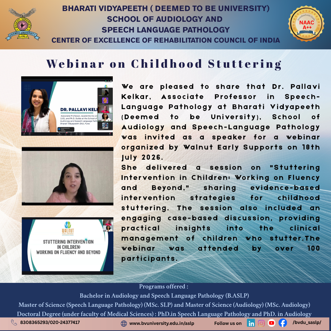 Webinar on Childhood Stuttering