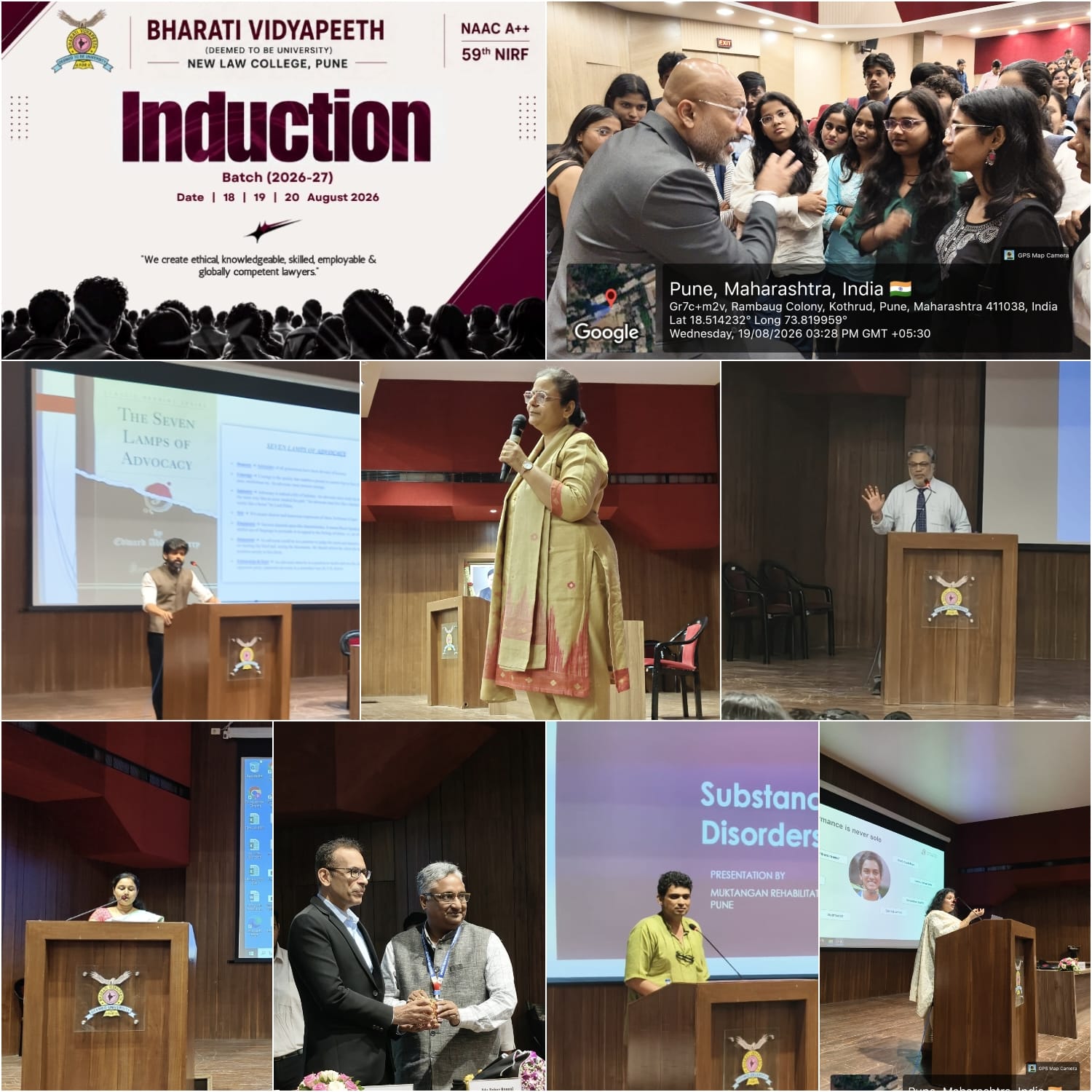 Induction Programme for First-Year Law Students conducted at NLC, Pune, from 18 to 20 August 2026