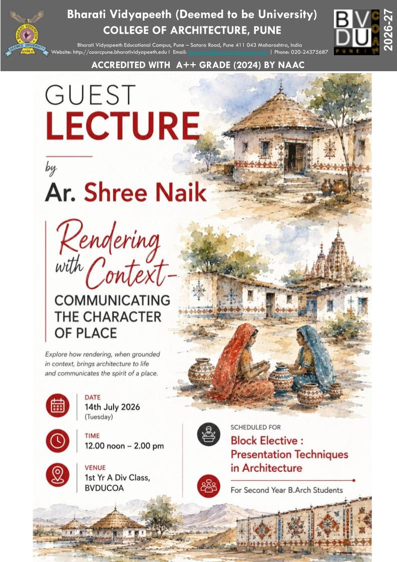 Guest Lecture on Rendering with contect by Ar. Shree Naik