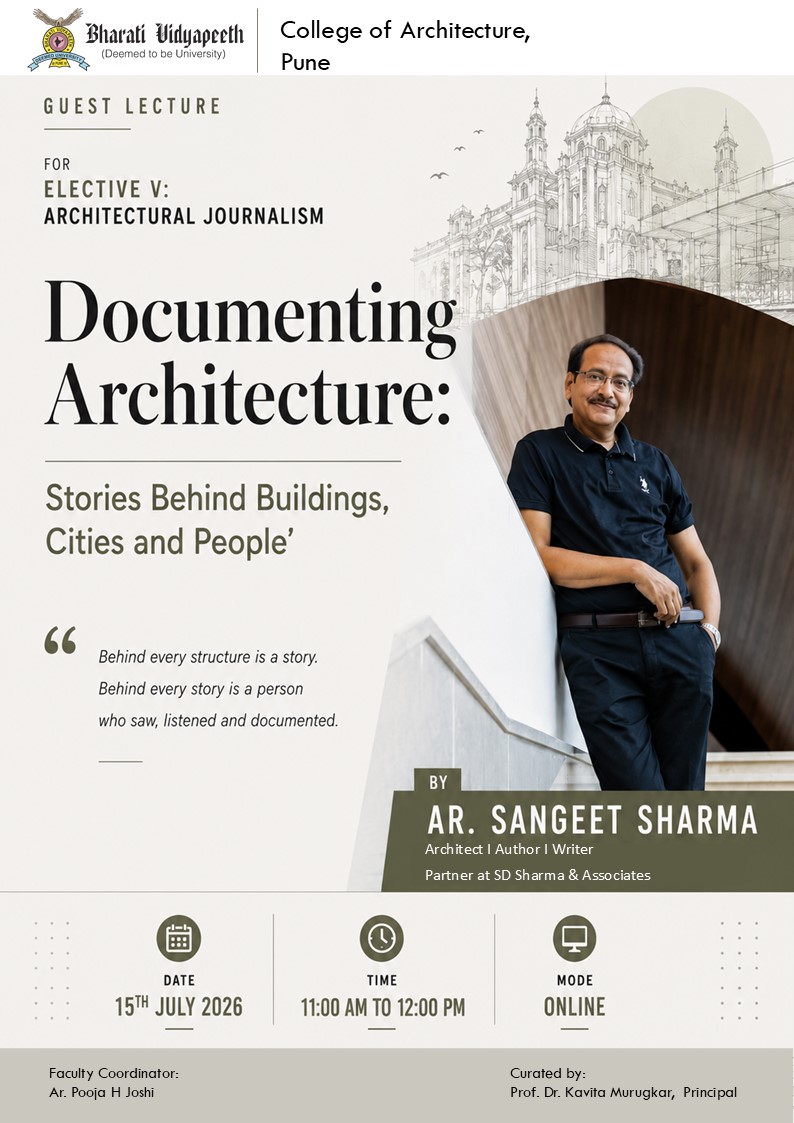 Guest lecture on Documenting Architecture by Ar. Sangeet Sharma
