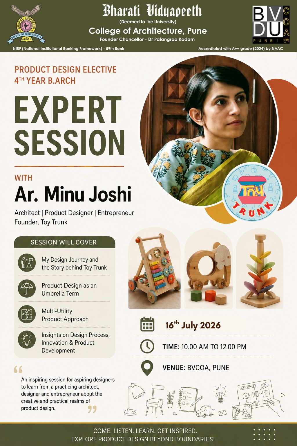 Guest Lecture on Product Design by Ar. Minu Joshi