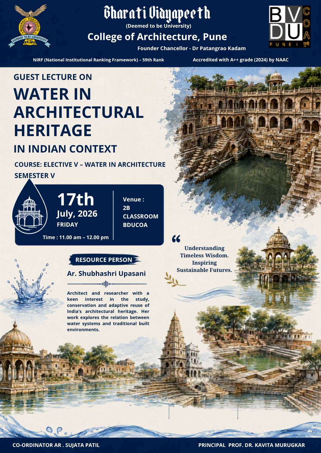 Guest Lecture on Water in Architectural Heritage in Indian Contect