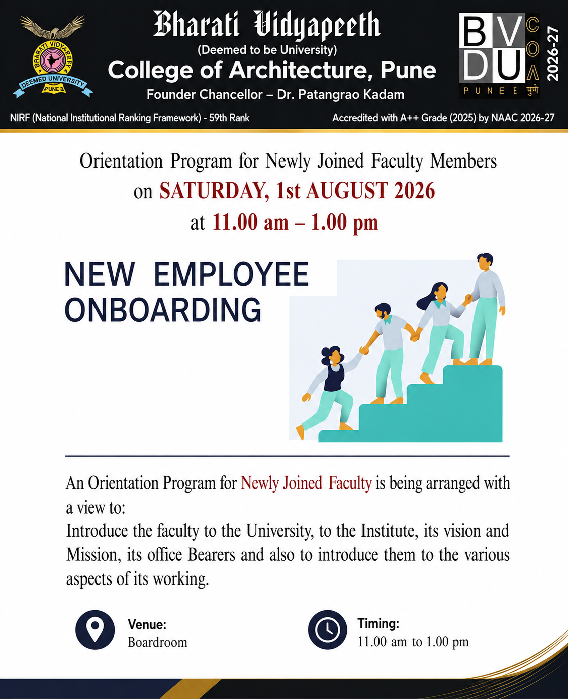 Induction Program for Newly Joined Faculty Members