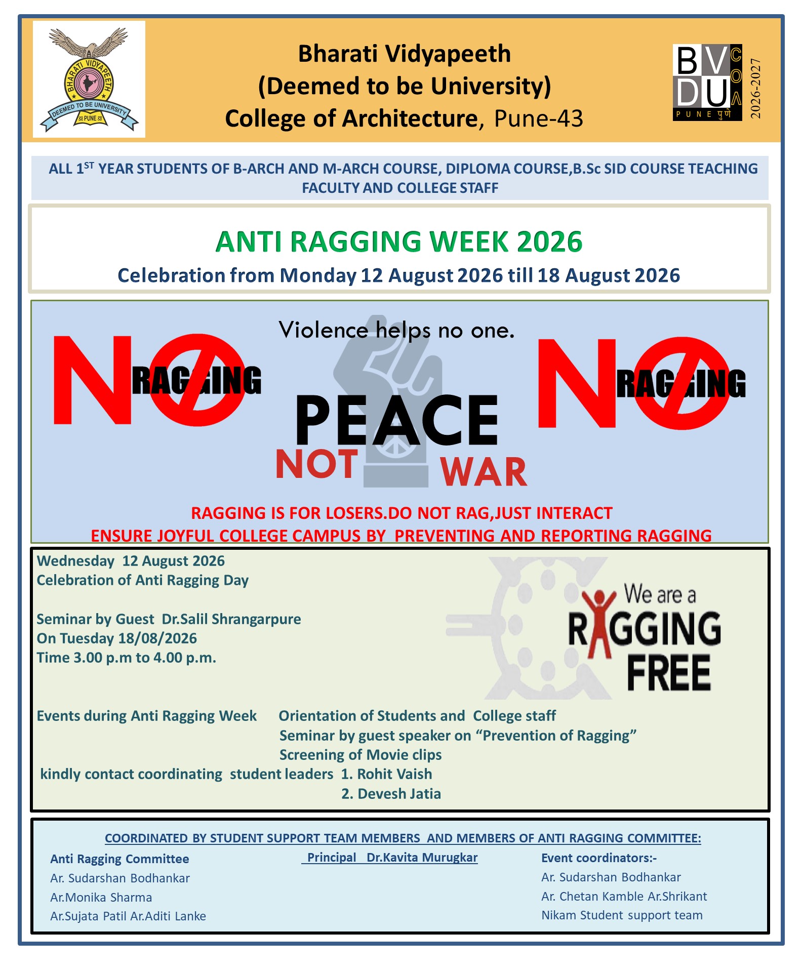 Anti Ragging Week 2026