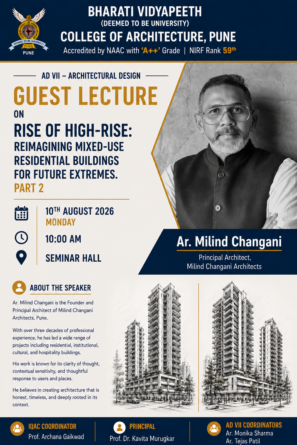 Guest Lecture on High Rise by Ar. Milind Changani