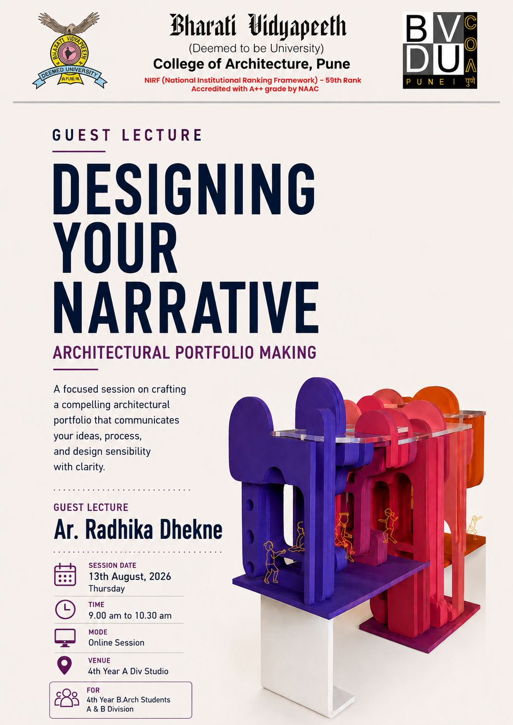 Guest Lecture on Architectural Portfolio Making by Ar. radhika Dhekne