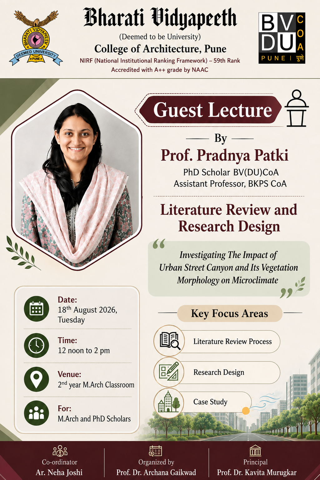 Guest Lecture by Prof. Pradnya Patki on literatur review and Research Design