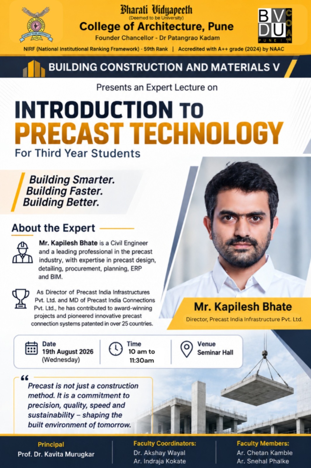 Guest Lecture on Introdcution to Precast Technology