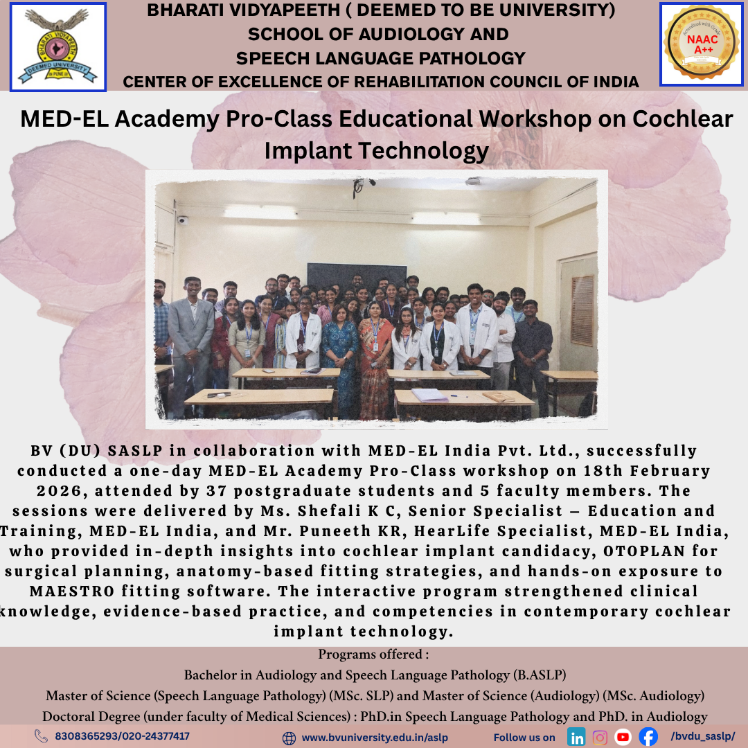 MED-EL Academy Pro-Class Educational Workshop on Cochlear Implant Technology 
