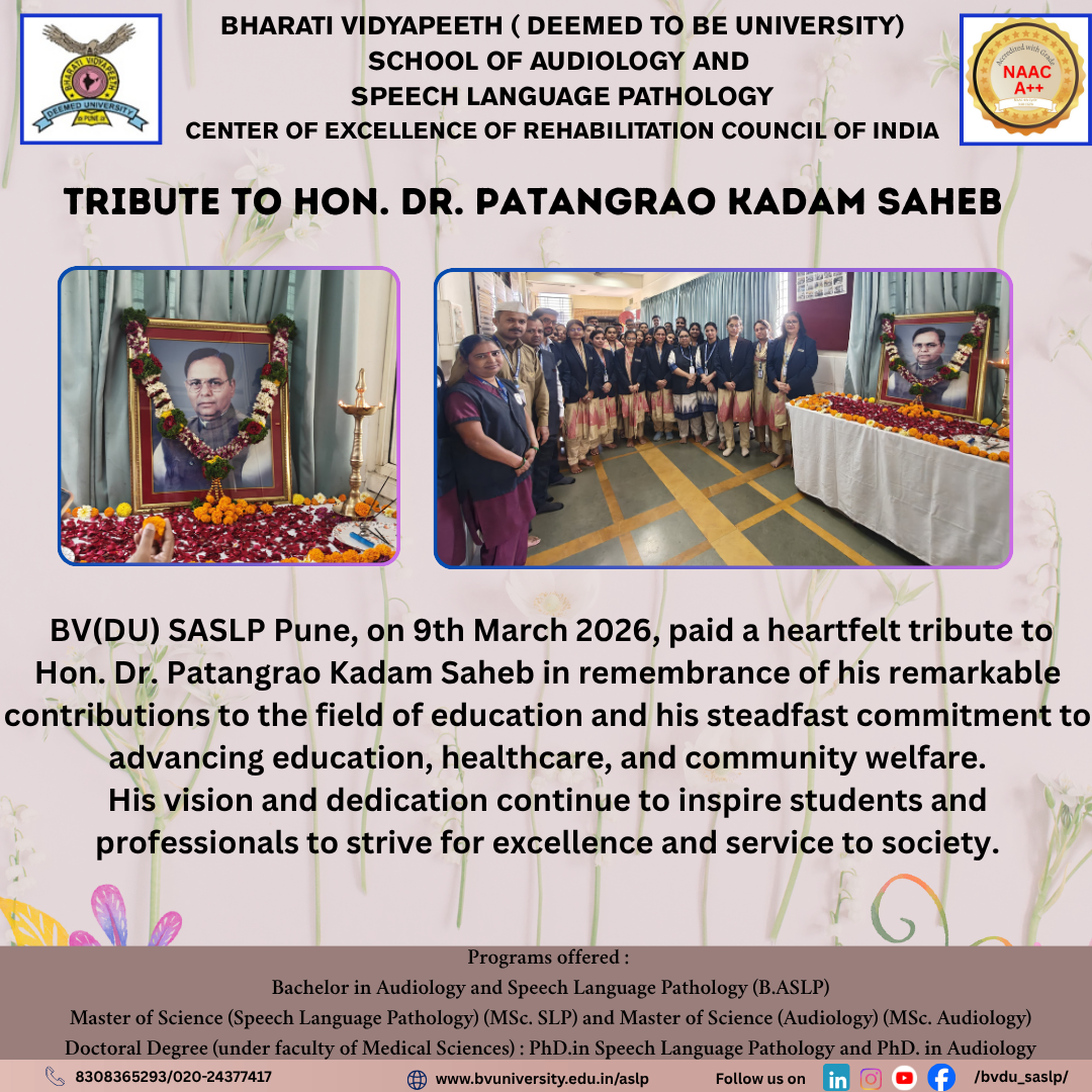 Tribute to Hon. Dr. Patangrao Kadam Saheb