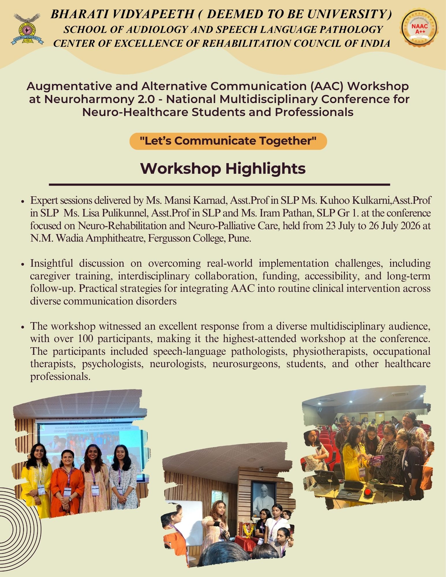 Augmentative and Alternative Communication (AAC) Workshop ant Neuroharmony 2.0 