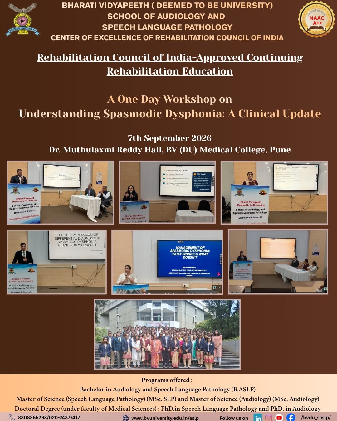 A One Day Workshop on   Understanding Spasmodic Dysphonia: A Clinical Update 