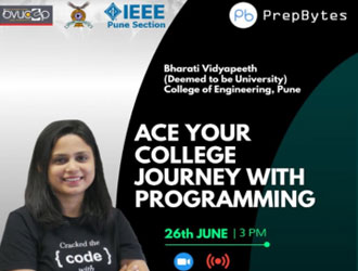 Webinar on Ace Your College Journey with Programming 26th June 2021