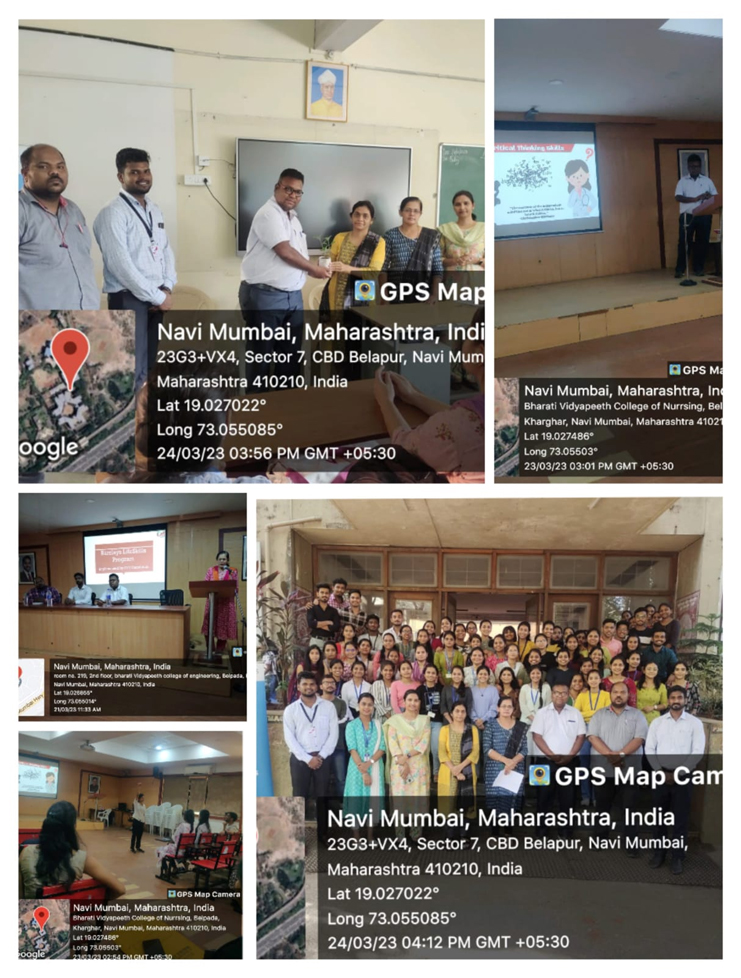Three- days Life Skills Training Program was conducted by GTT Foundation Pune for Students of Final Year BSc Nursing, Second year PBBSc Nursing and Second Year MSc on 21st, 23rd and 24th March 2023