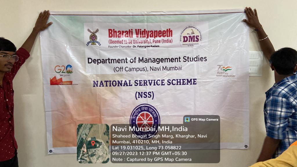  The NSS Unit : Bharati Vidyapeeth (DU) Department of Management Studies, Navi Mumbai
